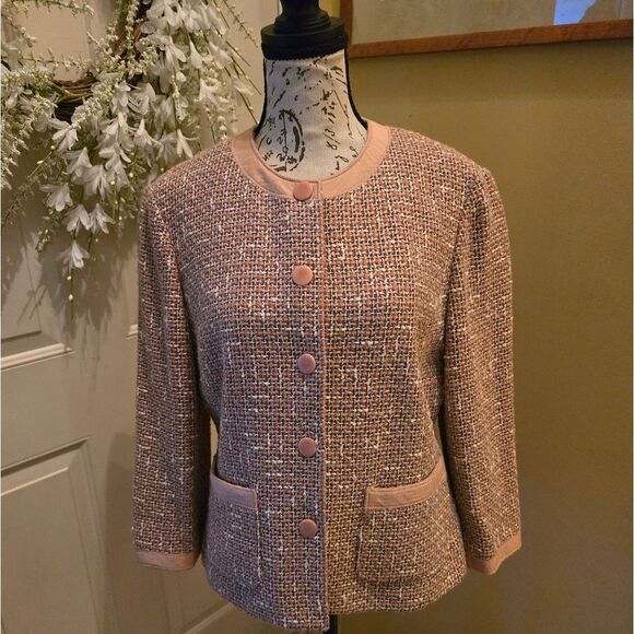 NINE WEST PINK/GRAY TWEED JACKET - Picture 7 of 10